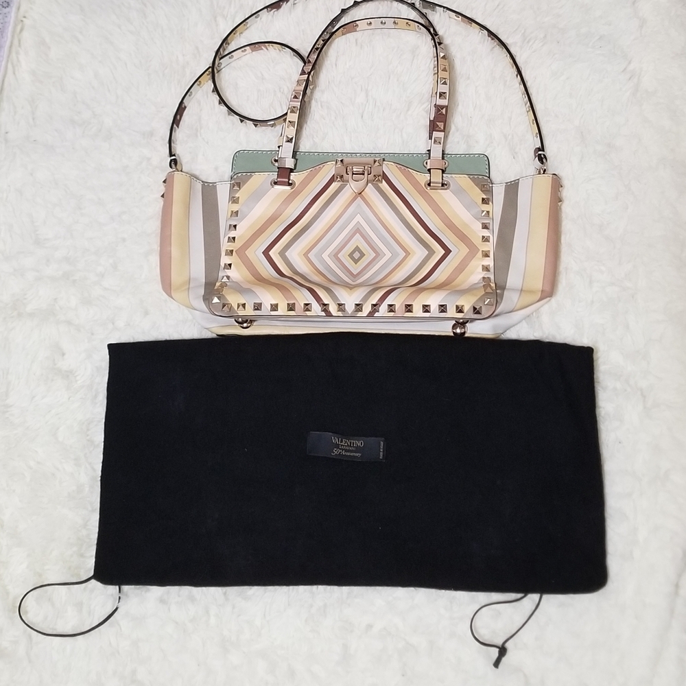 Valentino Garavani Rockstud Chevron Small Trapeze